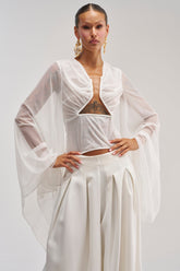 CELESTE CUTOUT DRAPE TOP IN WHITE