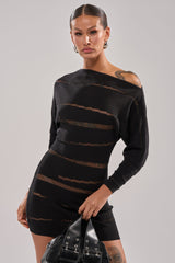 AFTER DARK STRIPED MINI DRESS
