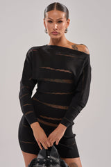 AFTER DARK STRIPED MINI DRESS