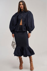 LET'S CHANGE IT UP DENIM BLOUSE