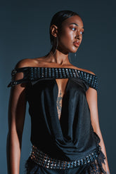 VENUS STUDDED OFF-THE-SHOULDER TOP