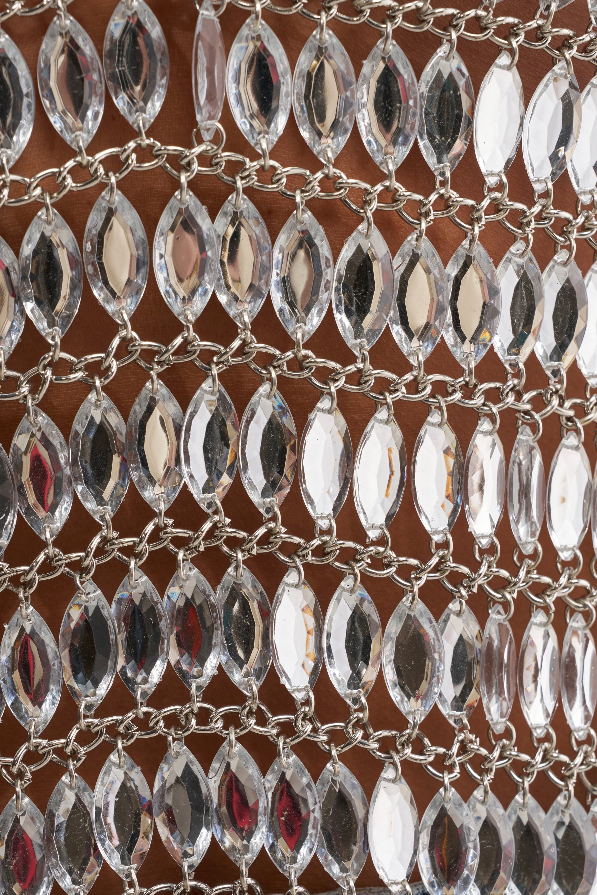 SILVER CASCADE RHINESTONE TOP