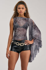SNAKEBITE ONE-SLEEVE TOP